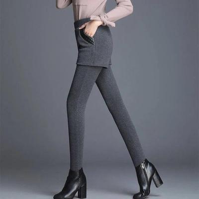 修身长裤假两件底裤25秋冬高腰裙裤保暖外穿裤子加绒加厚