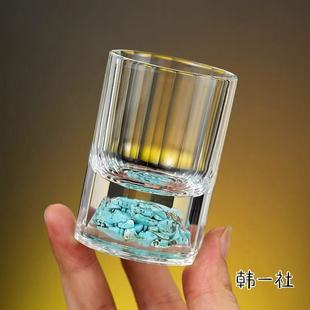 2两品酒杯子中式 创意二两白酒杯家用轻奢玻璃分酒器套装 口杯酒具