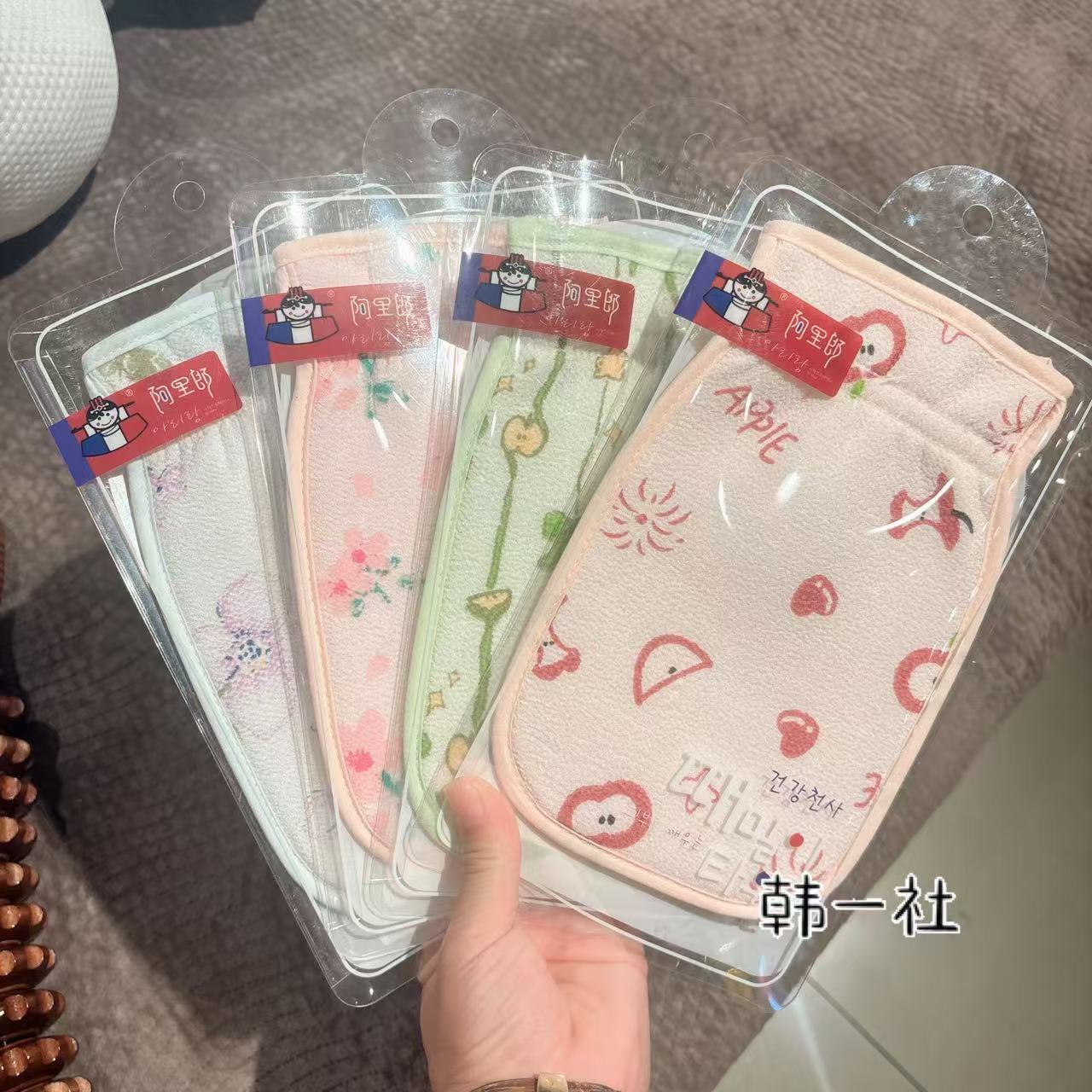韩国阿里郎搓澡巾家用细砂搓泥沐浴手套不缩水下灰快女洗澡巾神器
