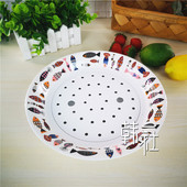 双层饺子盘圆形沥水盘欧式 家用蔬菜盘分格客厅水果盘双格功夫茶盘