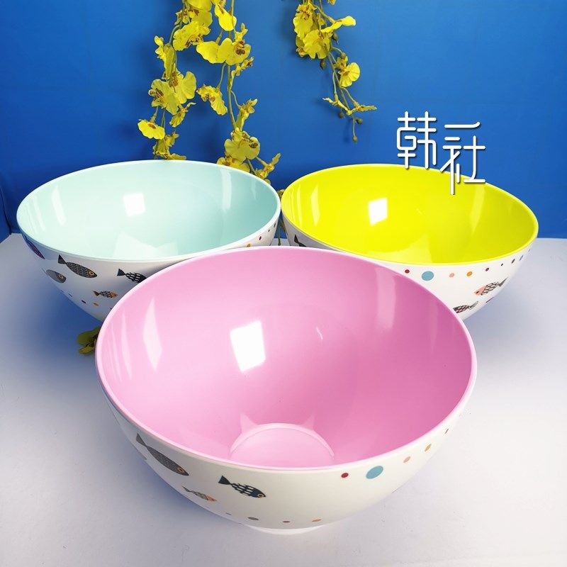 韩式密胺水果蔬菜洗菜盆沙拉汤碗拌菜调陷烘焙搅拌大号厨房高脚碗