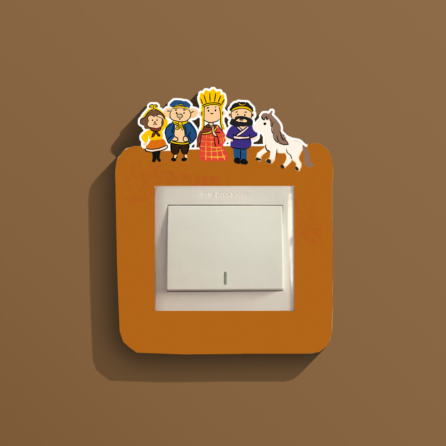 搞笑可爱卡通西行西游记五人小队开关贴装饰墙贴插座保护套开关贴,家居饰品,开关贴,淘宝优惠券,粉丝福利购,淘宝优惠卷