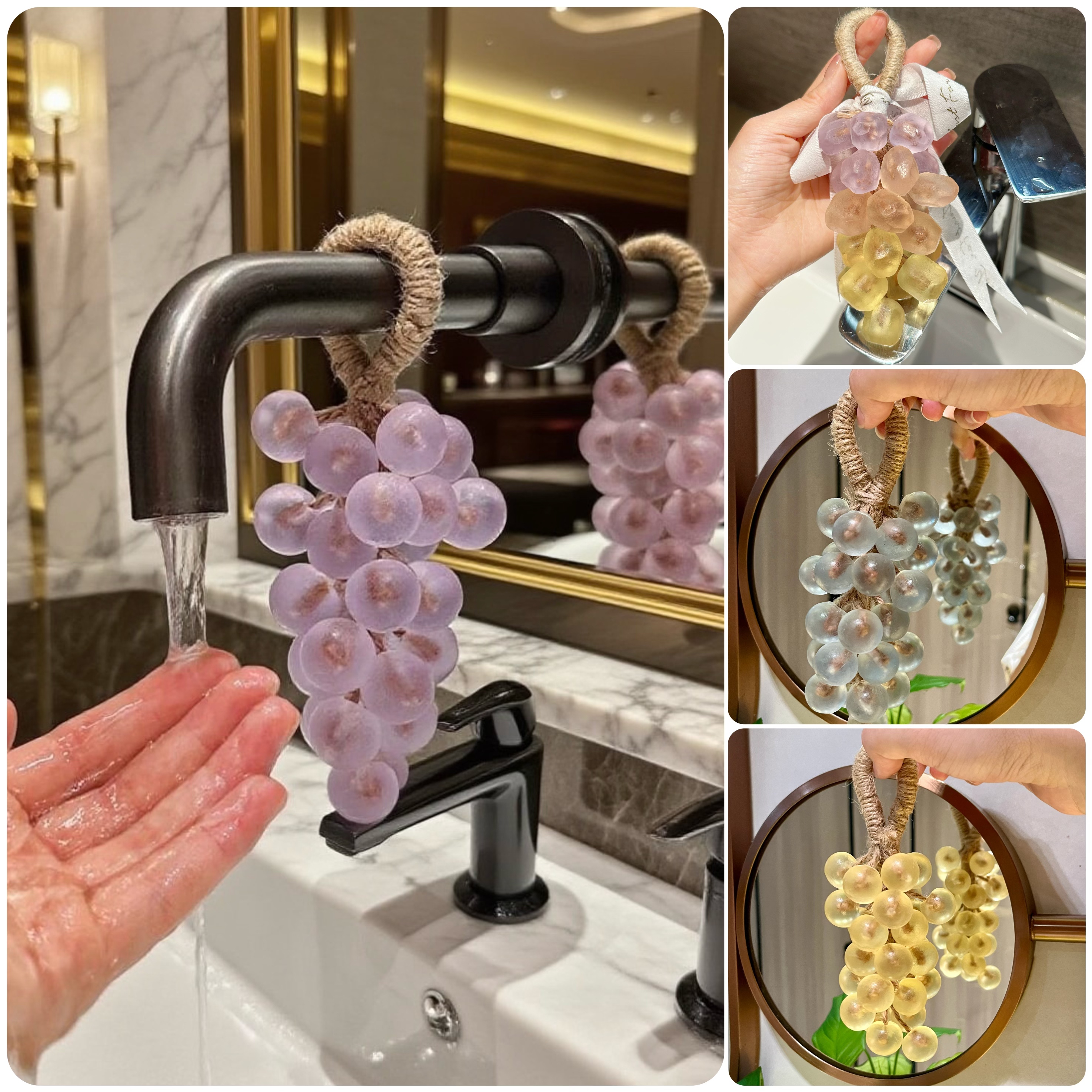 【送礼盒手提袋】水晶葡萄串香皂纯手工香薰礼品伴手礼持久留香