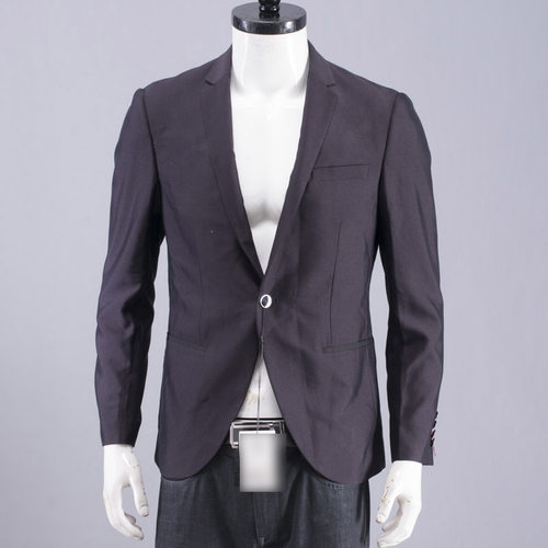 七家男士紫红色修身小西装礼服男