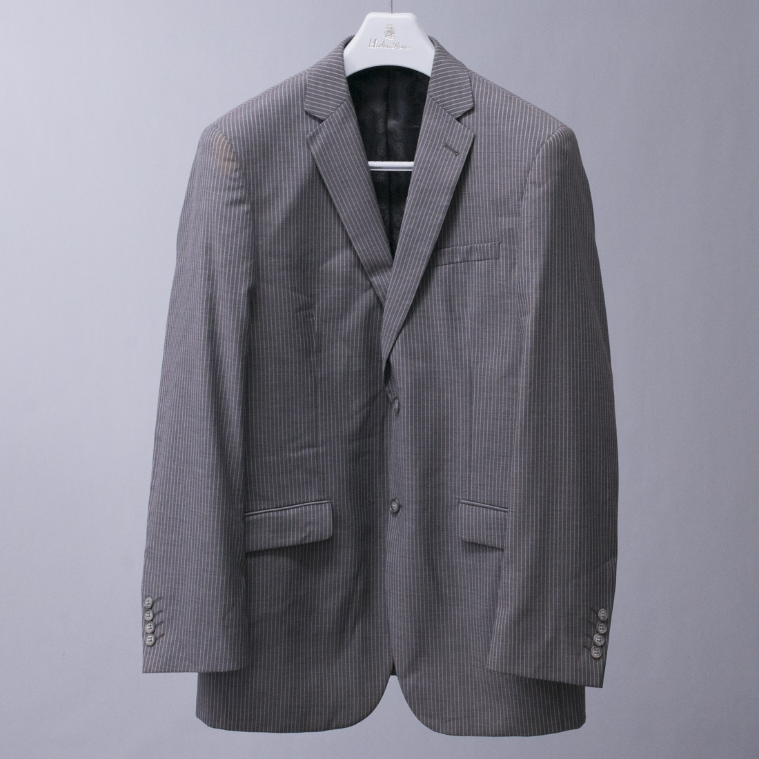 外贸单中年爸爸装条纹长版西装男