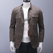 特价 春秋季 只有165 军灰色立领中山装 中青年单西 大牌尾货男士 断码