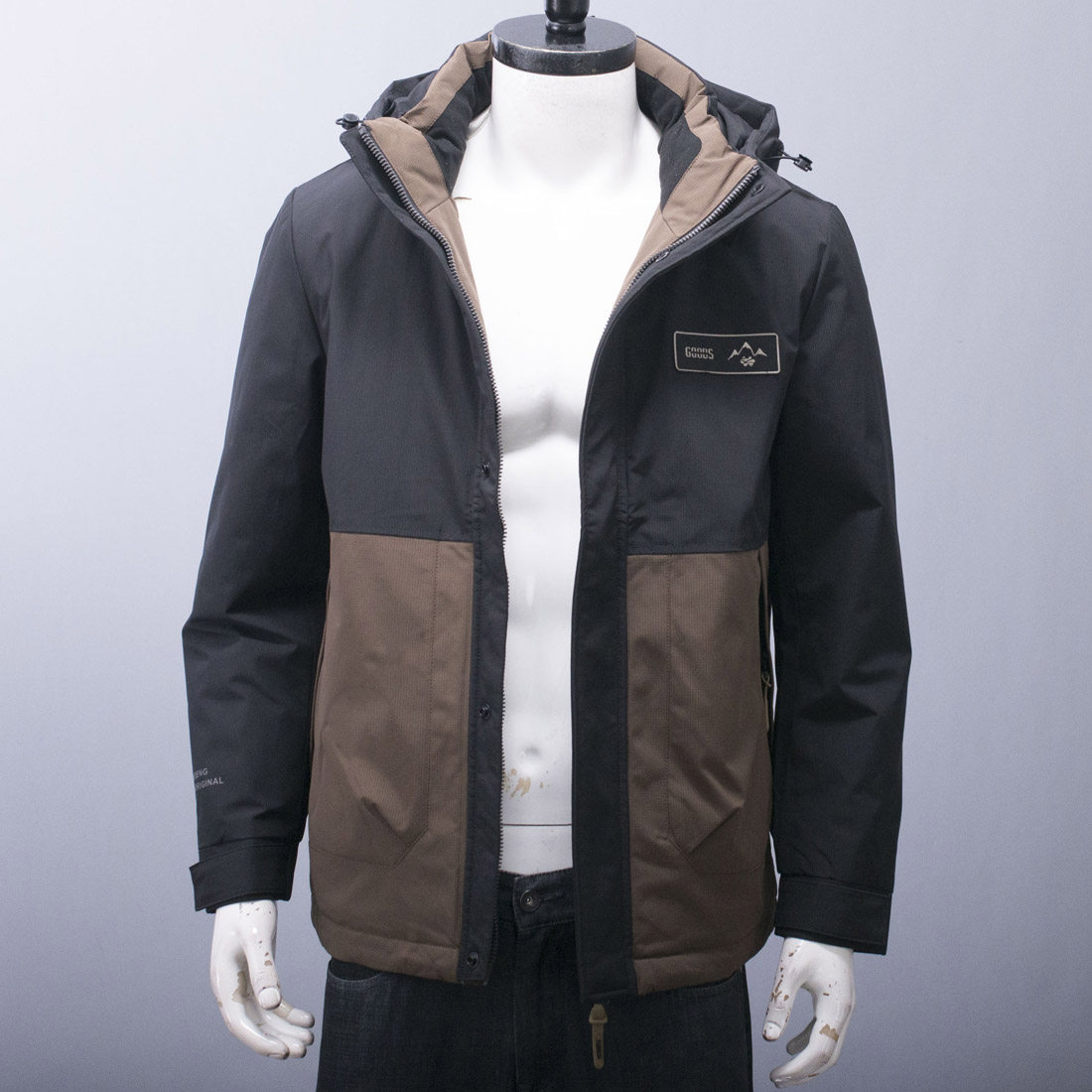 男士撞色羽绒服青年鸭绒冬装外套
