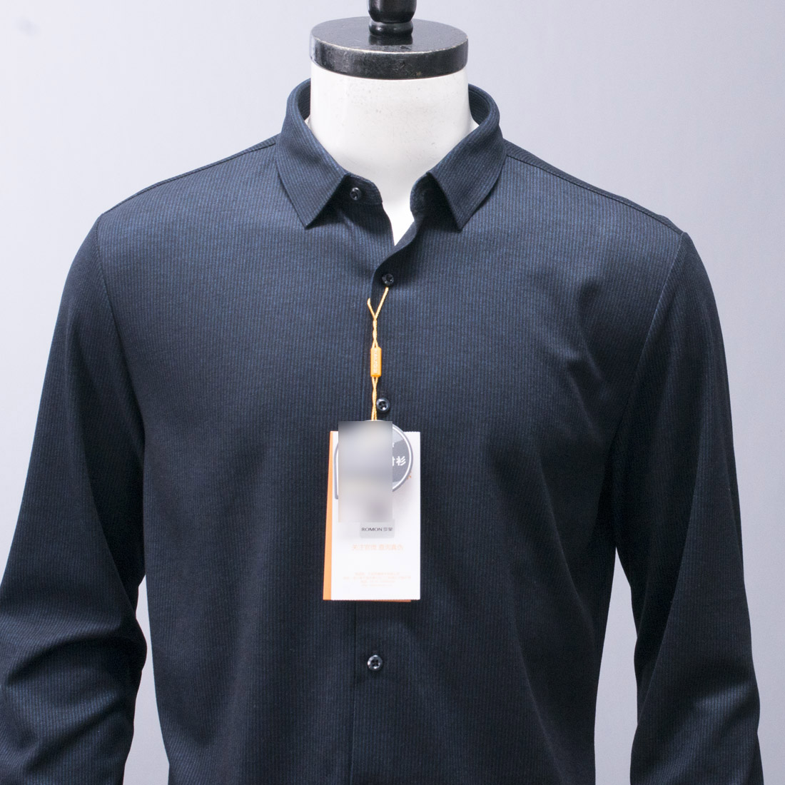 条纹长袖衬衫春秋季打底磨毛衬衣