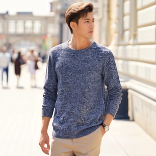 不起球~易打理~雅家撤柜尾货2025春季男士圆领针织衫时尚休闲毛衣