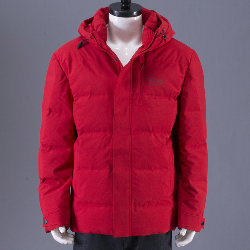 百牧休闲连帽本命年中国红羽绒服