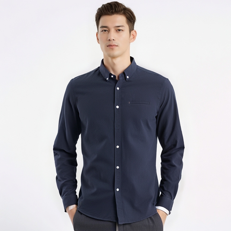 修身长袖衬衫春秋季打底男装衬衣