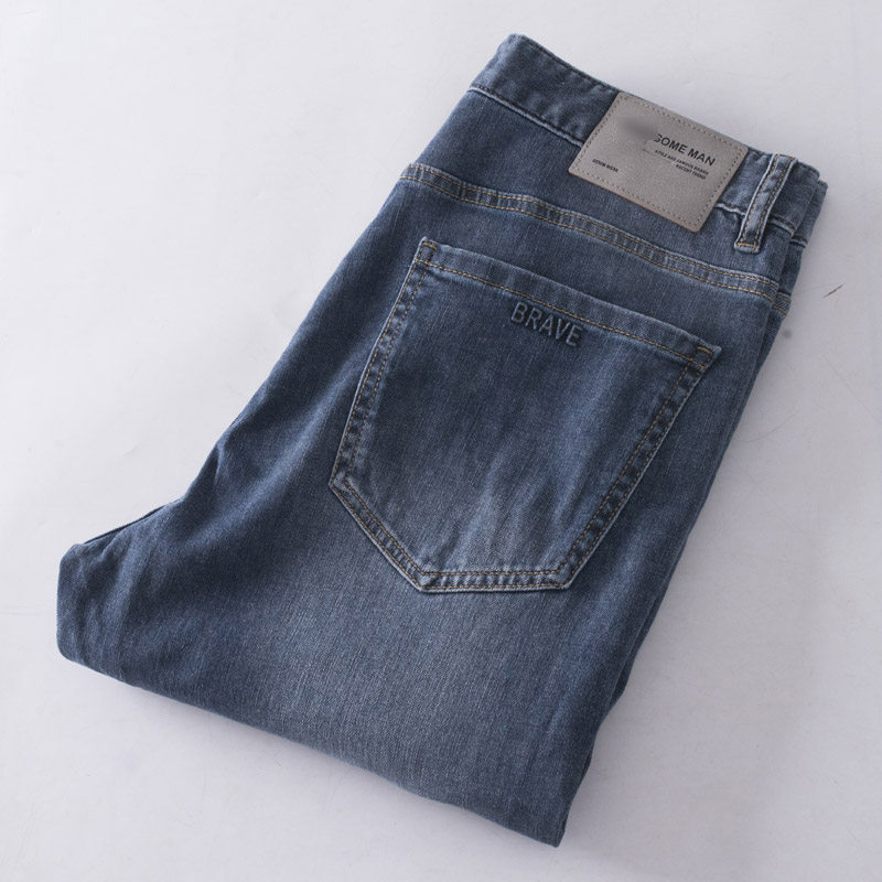 夏季薄款九分裤~品牌撤柜男士蓝灰色修身牛仔裤中腰弹力男装裤子,男装,牛仔裤,淘宝优惠券,粉丝福利购,淘宝优惠卷