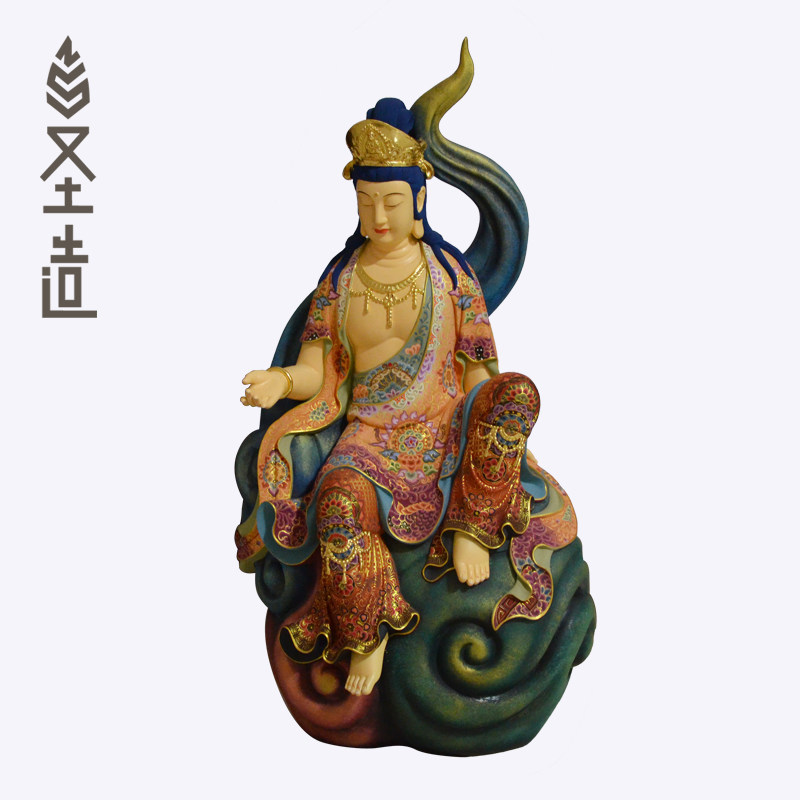 木雕渡海观音佛像水浪圣造