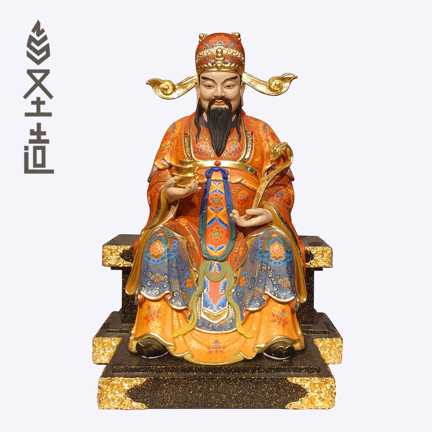 圣造木雕佛像财神爷坐像神像摆件客厅门店实木财神爷造像定制厂家