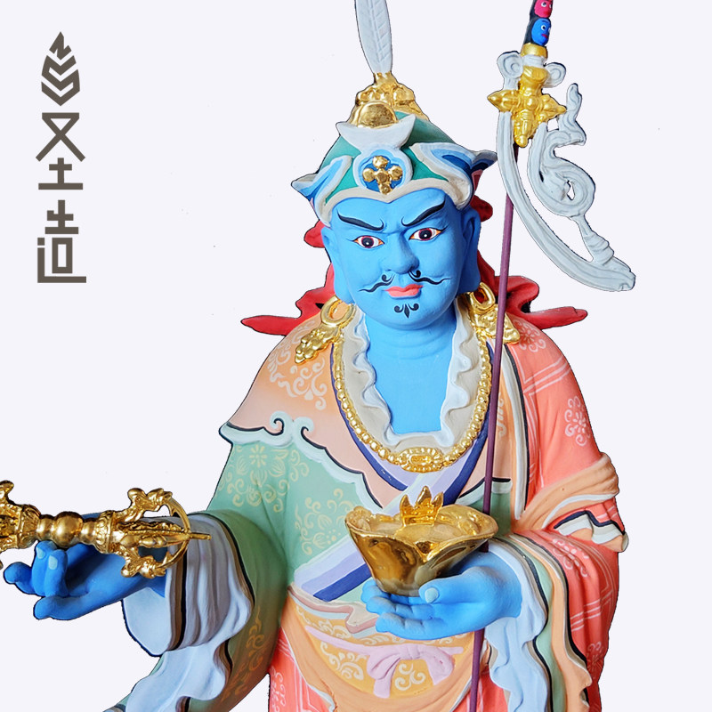 莲花生大师木雕佛像摆件实木雕刻站相莲花大士佛像厂家定制 圣造
