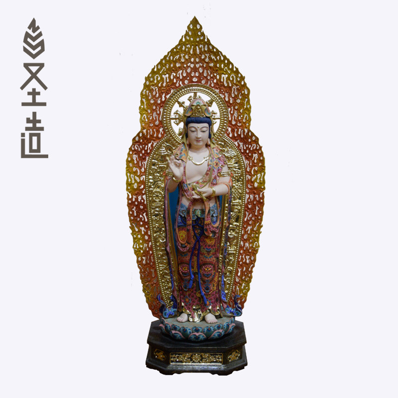 樟木雕刻木雕观音佛像观世音佛堂居家客厅摆件定制 圣造