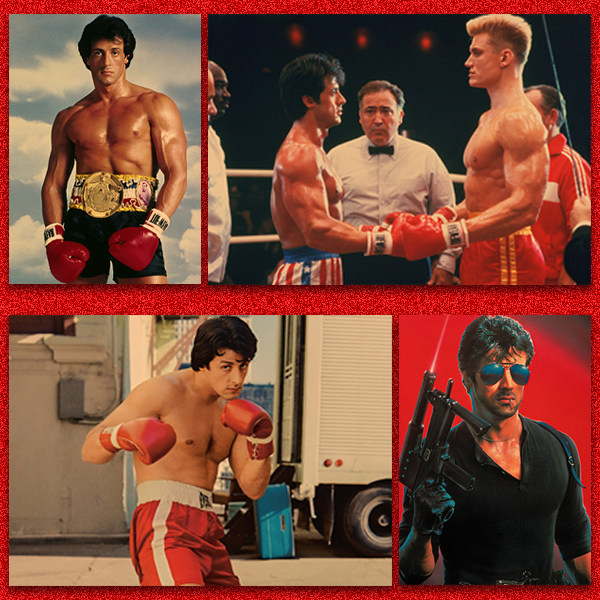 史泰龙 敢死队 第一滴血牛皮纸海报客厅酒吧卧室咖健身房装饰画