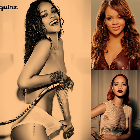 蕾哈娜Rihanna明星海报复古文艺牛皮纸画贴纸装饰画挂画壁画 画芯