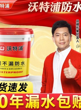 沃特浦防水涂料屋檐楼顶屋顶房顶裂缝外墙补漏防漏水防水胶水材料