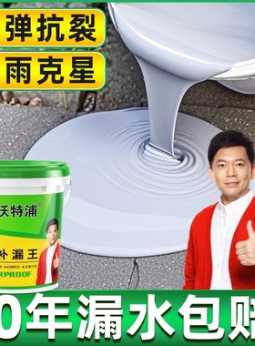 沃特浦防水涂料平房顶屋顶缝补漏王堵漏胶水聚脲外墙聚氨酯材料