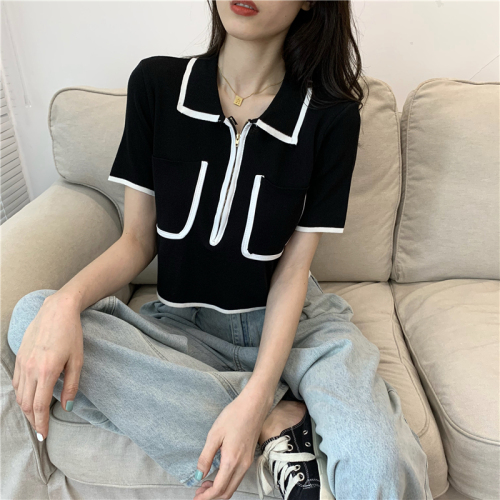 Real shot real price new Korean Short Sleeve knitted plolo shirt