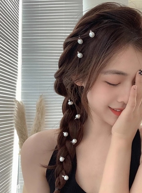 珍珠发夹发饰少女碎发夹侧边编发点缀头饰发卡仙气小珍珠发扣夹子
