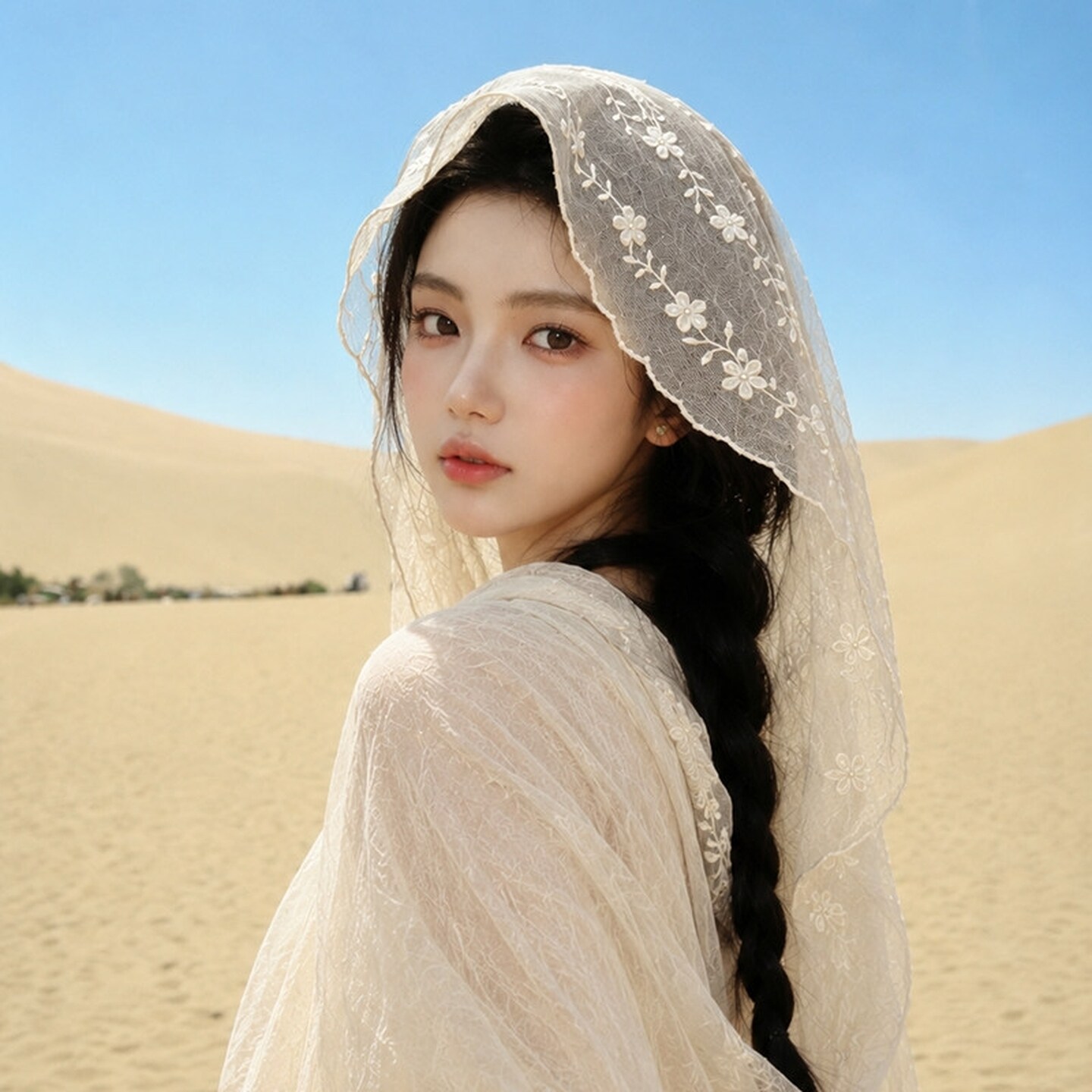 民族风大西北旅游披肩女外搭2026夏季新款防晒丝巾薄款沙漠头巾女