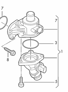 大众进口迈腾(B6)三厢版3.2FSI高尔夫(1K)两厢版2.0 GTI节温器