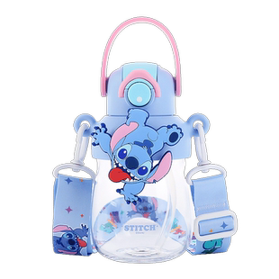 迪士尼史迪仔儿童水杯男童吸管杯大容量夏天男孩水壶小孩宝宝水杯