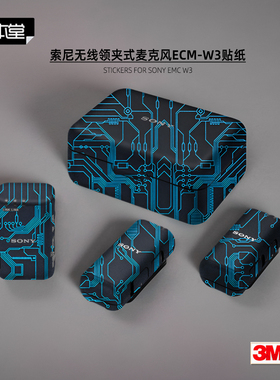 美本堂适用索尼无线麦克风ECMW3 贴纸一拖二领夹式麦ECM-W3帖子3M