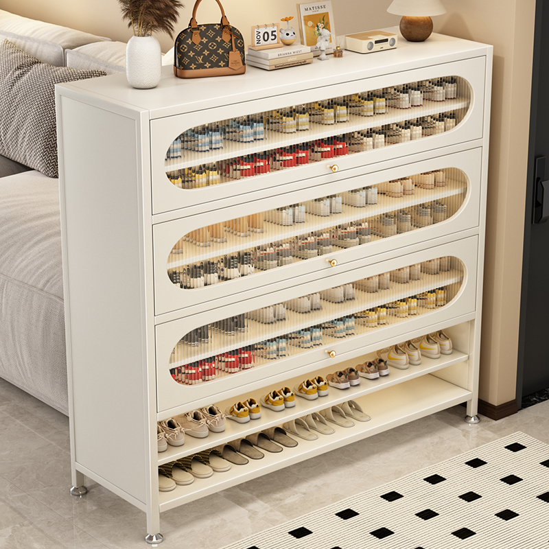 优勤钢制鞋柜家用入户玄关收纳柜防尘多层置物架鞋架上翻门收纳柜