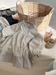 承麦·26春装新款女童碎花连衣裙韩系童装女宝宝棉布裙百搭8668