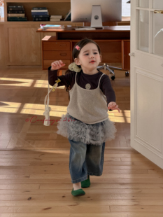 草房子·26春装新款女童针织背心打底衫两件套 26050