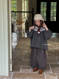 草房子～25秋装新款女童碎花娃娃衫25266女童宽松花边裤25253