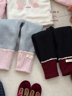 子 百搭裤 釉兮～5378女童加绒加厚打底裤 女宝宝一体绒保暖长裤