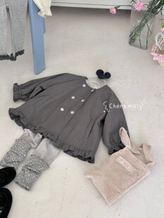 承麦·26新款春装女童风衣韩系休闲外套百搭气质童装8613