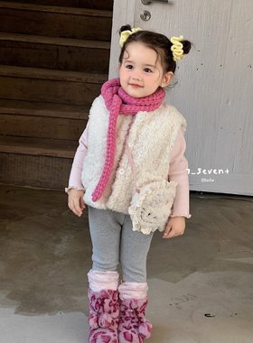 7seven～25女童冬装新款毛毛马甲7399打底衫5962打底裤加绒9323