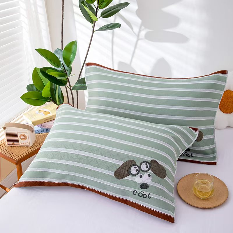 三层纱布纯棉枕巾拍1发2条一对装