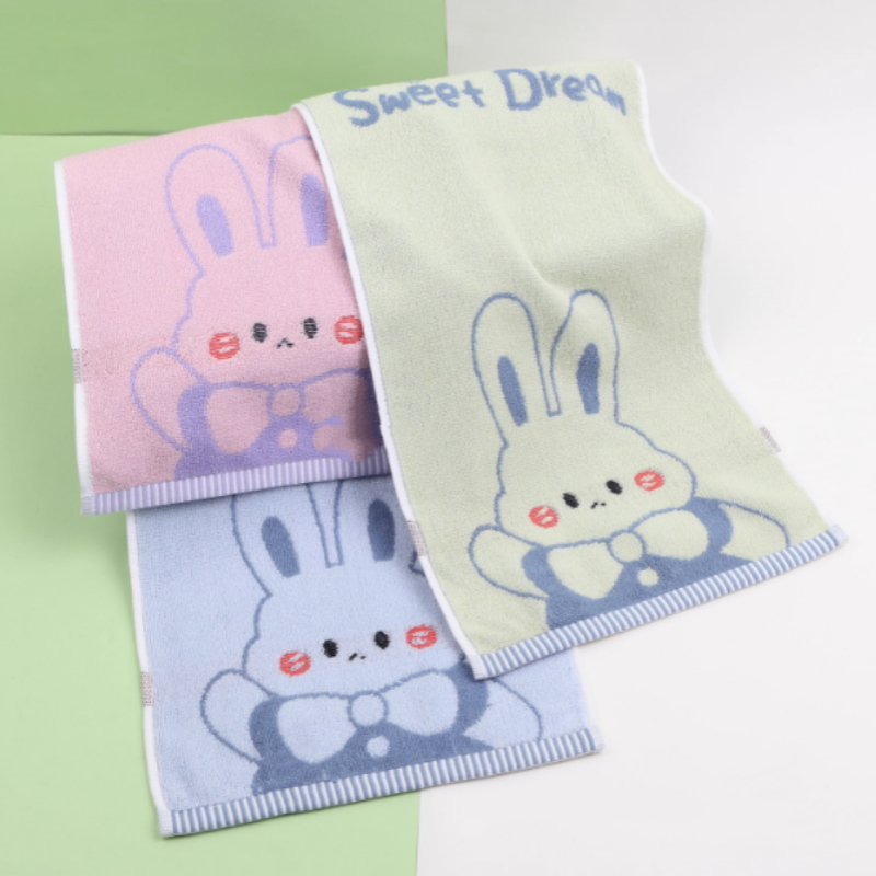 甜心兔纯棉儿童毛巾新款全棉吸水洗脸巾家用宝宝洗漱巾卡通小面巾
