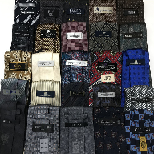 古着vintage中古奢侈大牌精品巴洛克油画印花纹高端真丝领带Y5