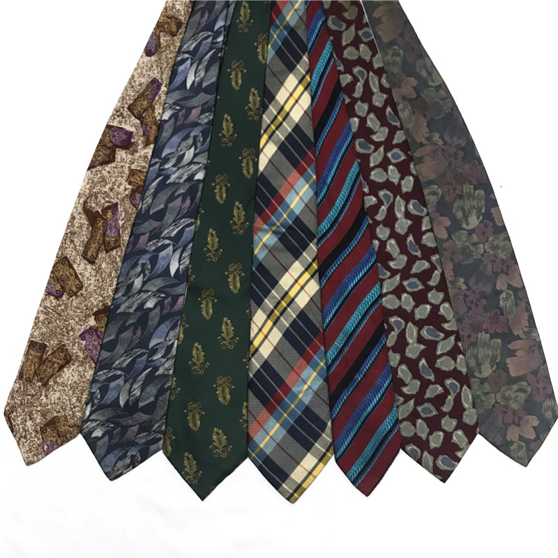 vintage古着孤品日系休闲印花油画复古英伦风衬衫配饰手打领带JH5