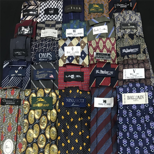 古着vintage中古孤品奢侈大牌复古油画印花纹学院高端真丝领带Y13