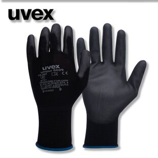 德国UVEX优唯斯手套劳保夏天薄耐磨骑行工作男工地干活黑色浸胶