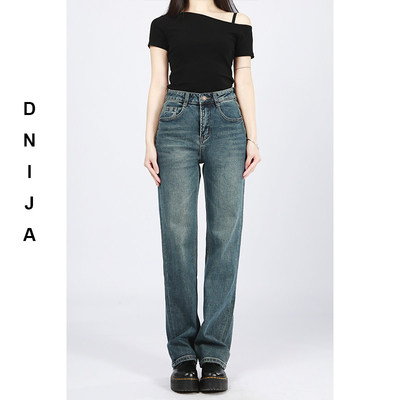 2025秋季新品高腰宽松牛仔裤