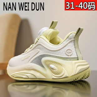 儿童运动鞋春秋南尉盾网面透气皮面潮男童篮球鞋专业训练球鞋减震