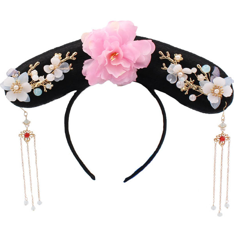 清朝旗头女宫廷还珠格格头饰后宫妃子服装表演配饰贵妃民族风发饰