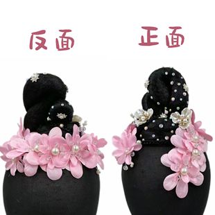 新款古典舞蹈头饰古风发髻雨灌春尘舞蹈成人儿童表演头花独舞艺考