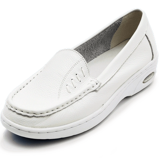 内联升女鞋皮面护士鞋气垫春秋时尚休闲老北京布鞋1343C