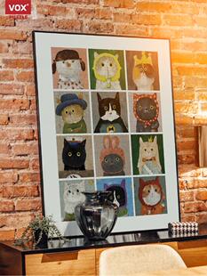 福思郭逗逗萌宠动物拼图900片猫咪狗自画像减压可爱治愈玩具相框