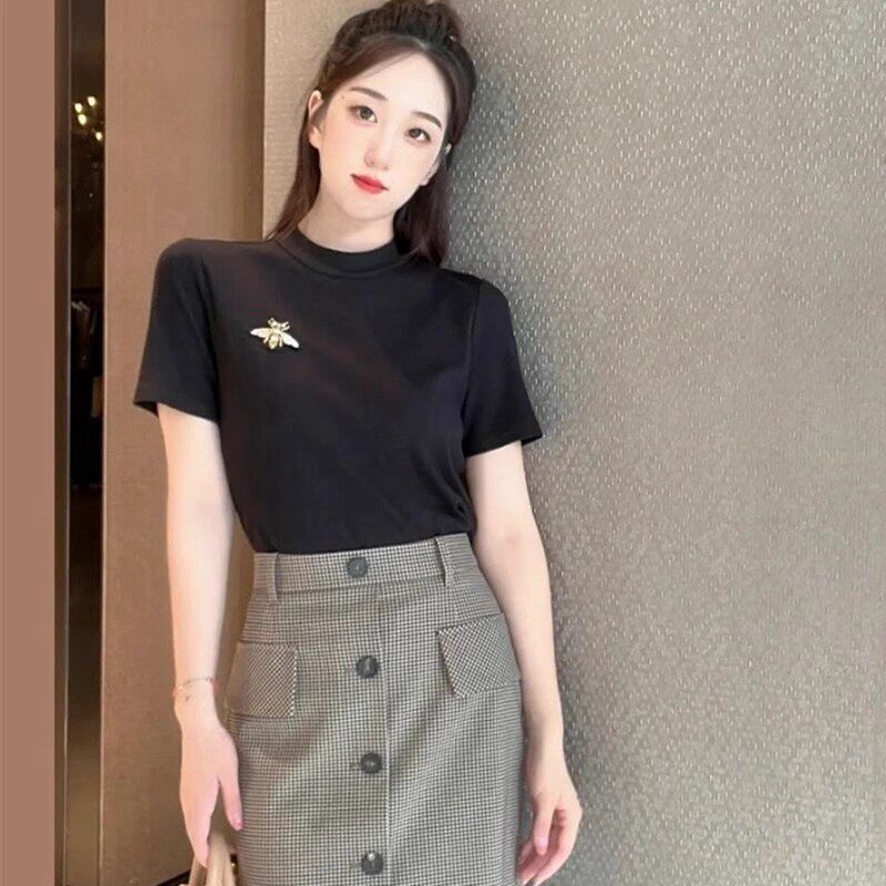 品哥弟新女装专柜同款体恤夏季新款小蜜蜂刺绣短袖t恤小衫1300360